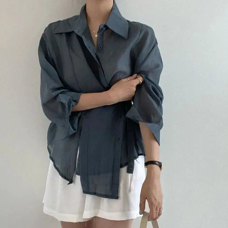 Chic Long Sleeve Button-Down Shirt