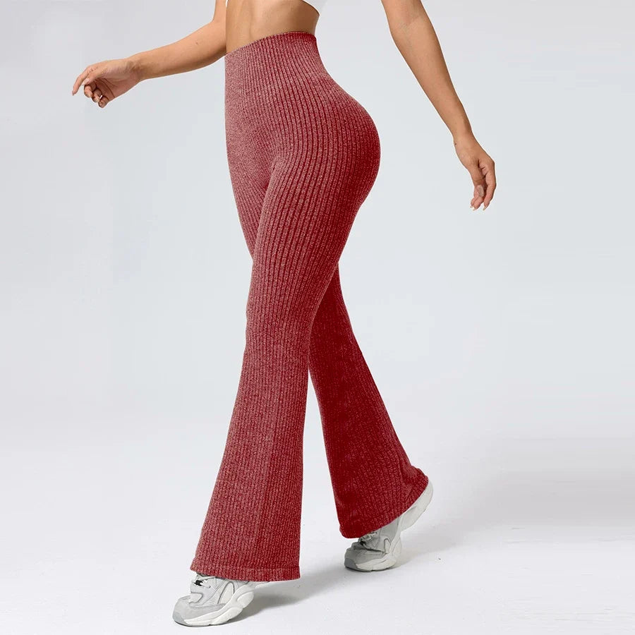 Seamless High-Waisted Flare Pants Tummy Control Slim-Fit