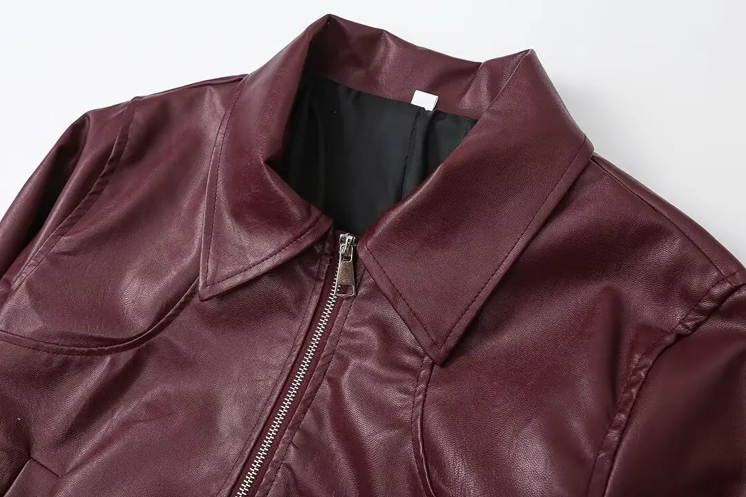 Foridol Wine Red Vintage Faux Leather