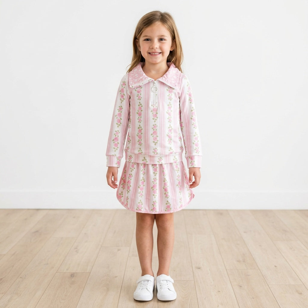 Floral Pullover & Skirt Set