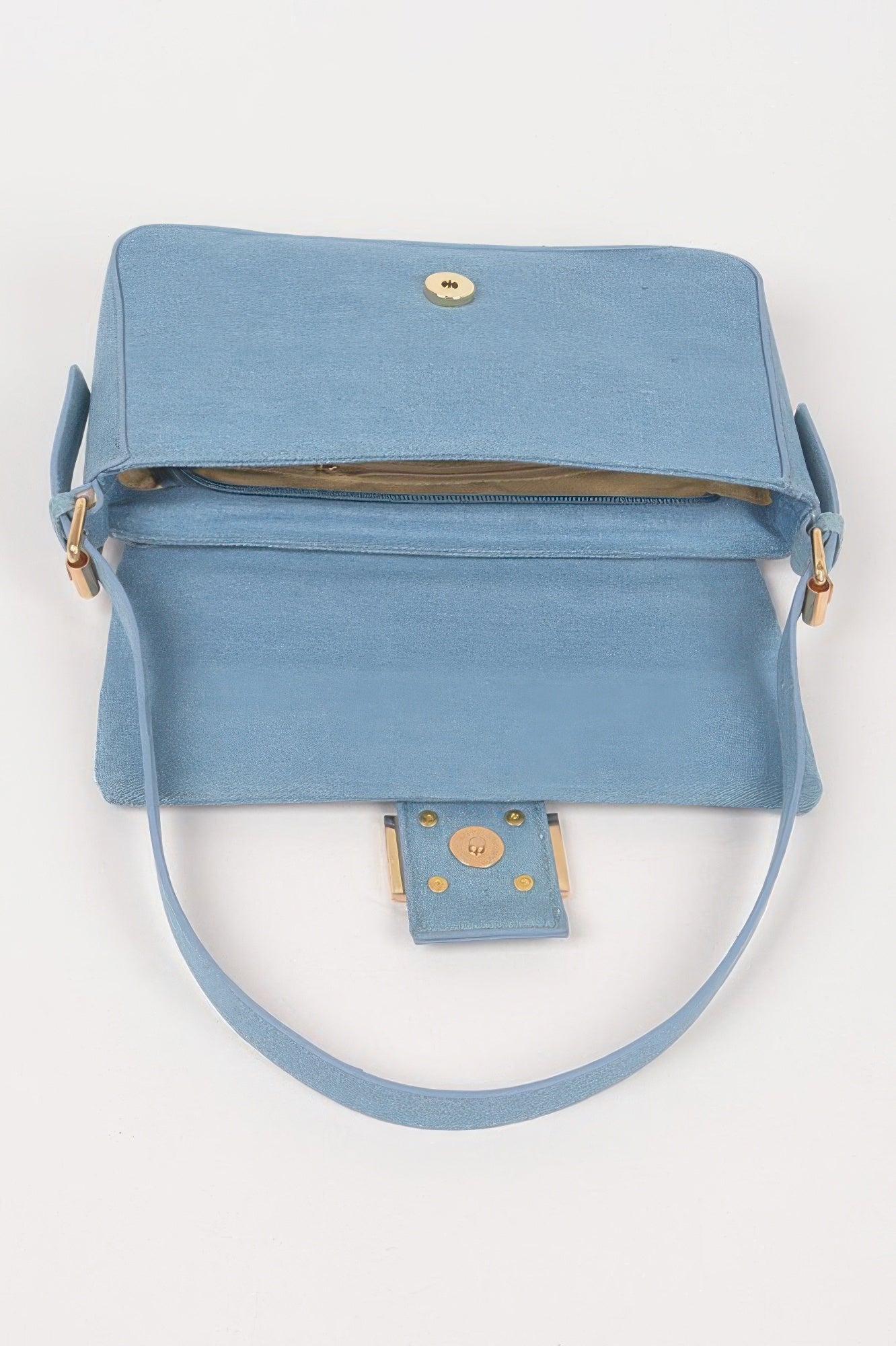 Denim Metal Buckle Shoulder Bag