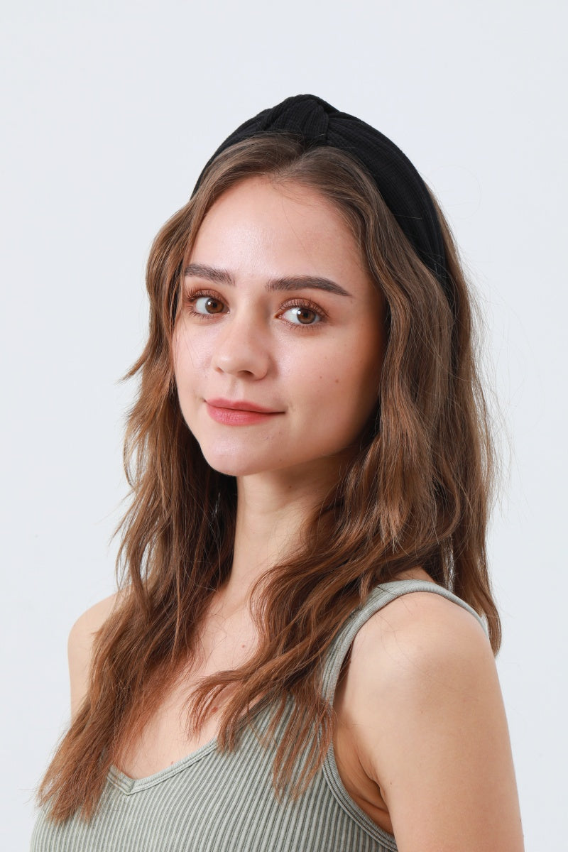 Waffle Texture Knit Headband – Cozy & Chic Hair Wrap 🧣 Leto Collection