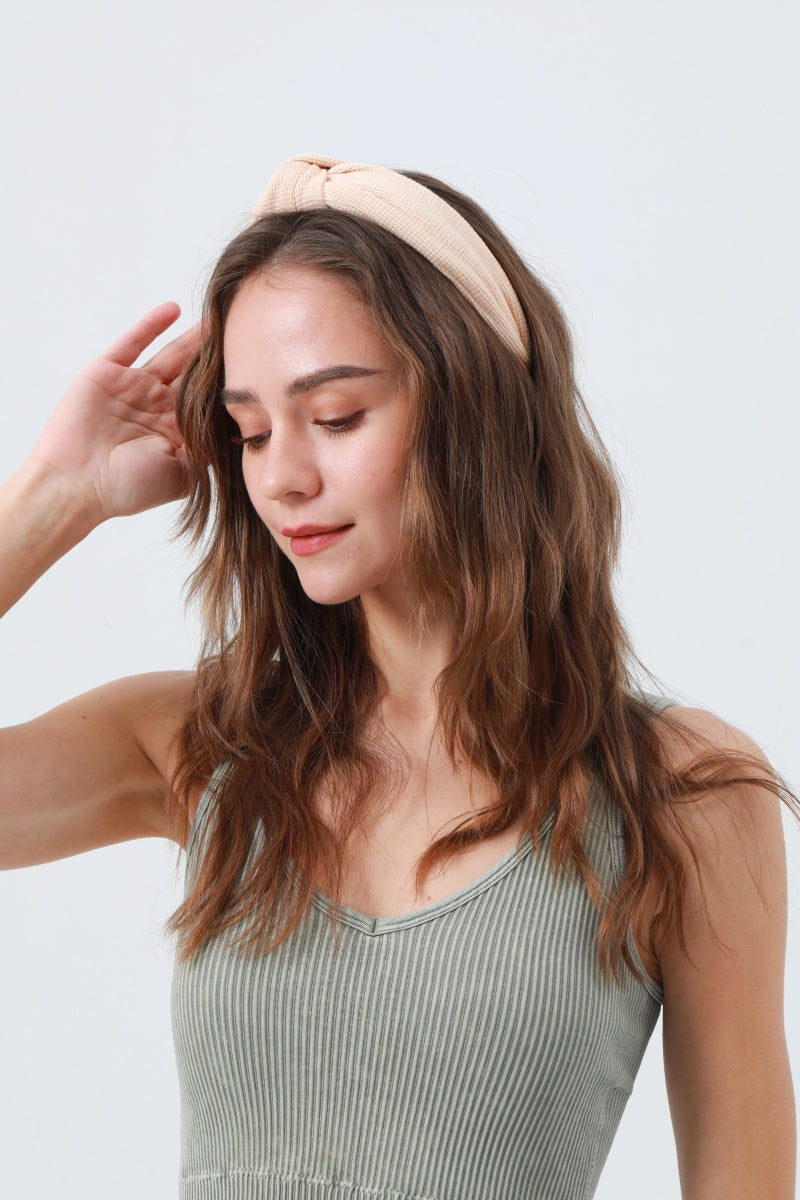 Waffle Texture Knit Headband – Cozy & Chic Hair Wrap 🧣 Leto Collection