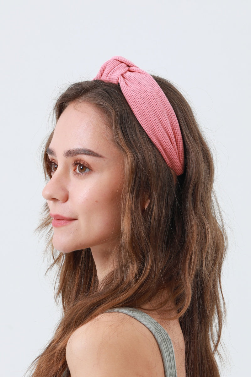 Waffle Texture Knit Headband – Cozy & Chic Hair Wrap 🧣 Leto Collection