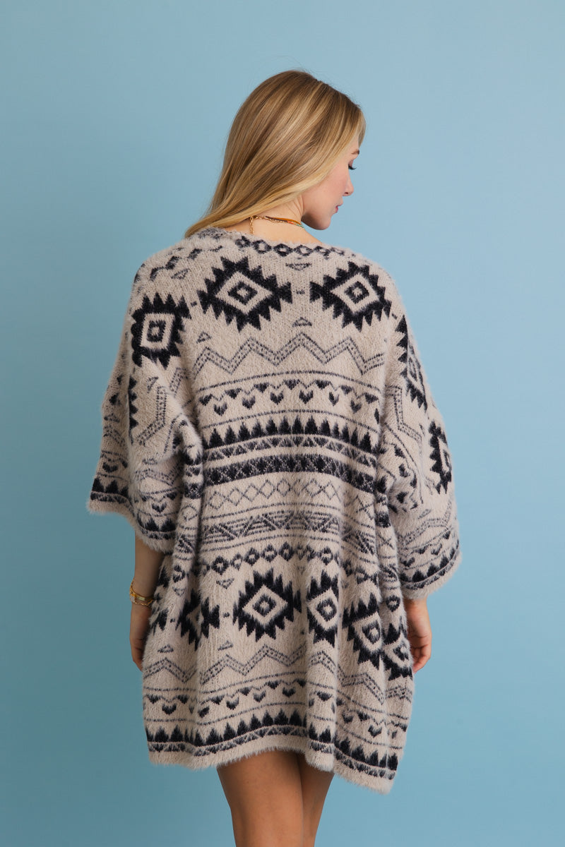 Aztec Soft Knit cardigan with Tribal Print - Western Vibe 🌵 Leto Collection