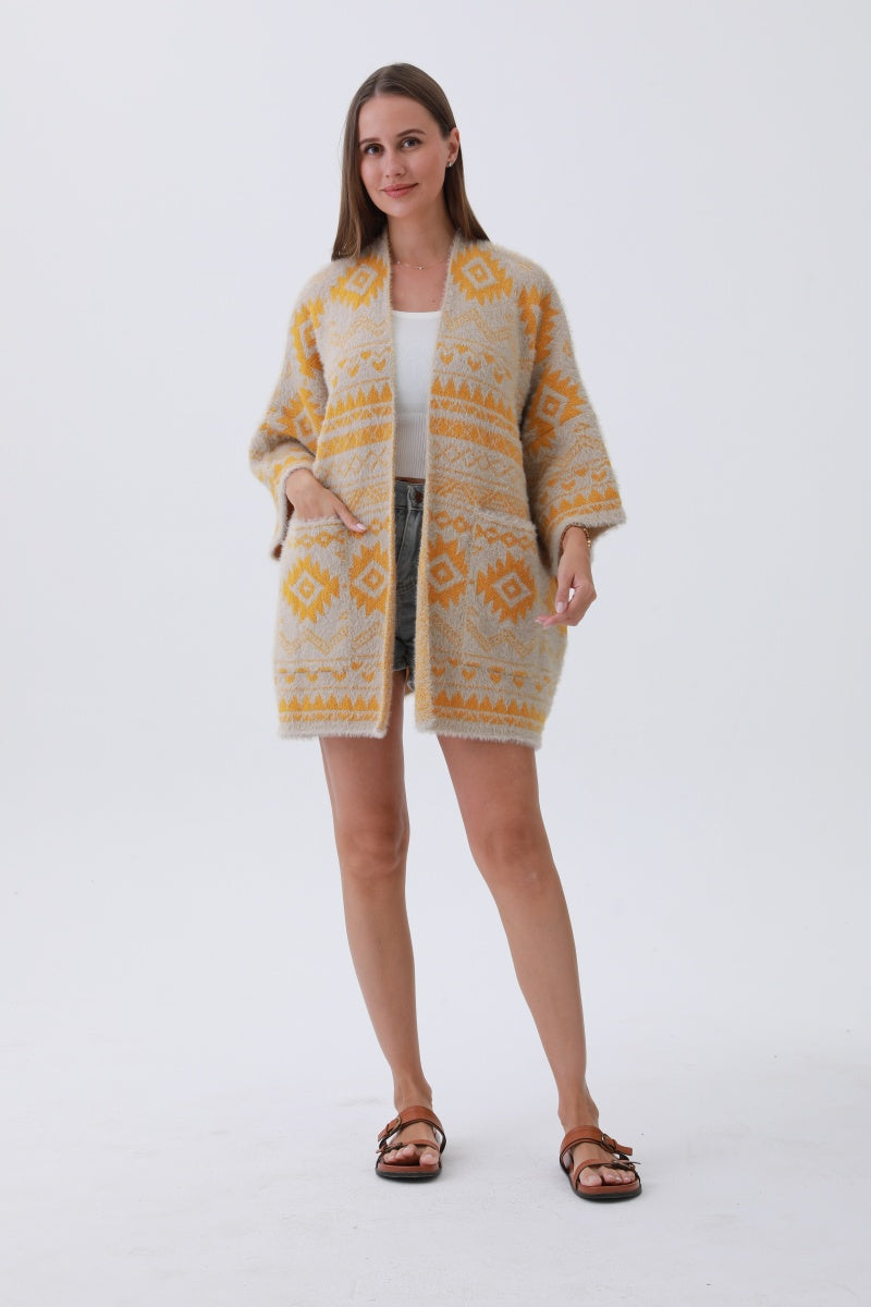 Aztec Soft Knit cardigan with Tribal Print - Western Vibe 🌵 Leto Collection