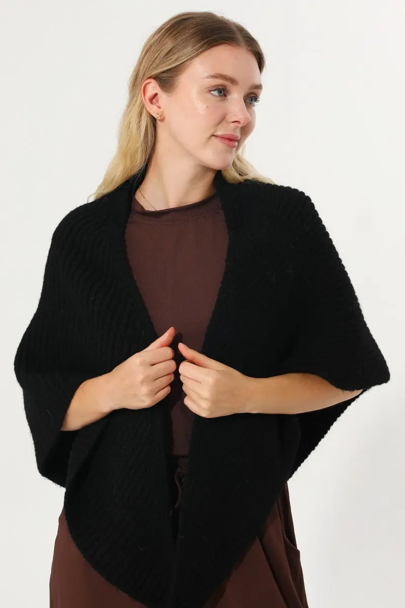 Multi‑Way Wear Ribbed Knit Warm Women Shawl Wrap Leto Collection