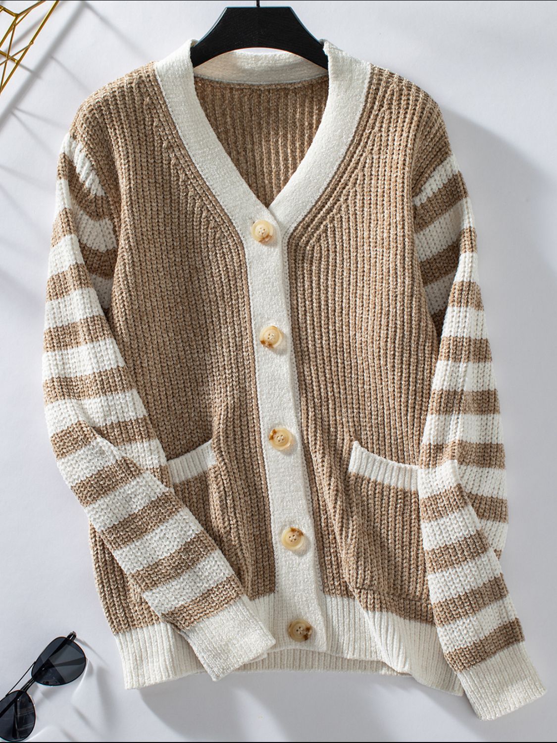 Striped Long Sleeve Cardigan