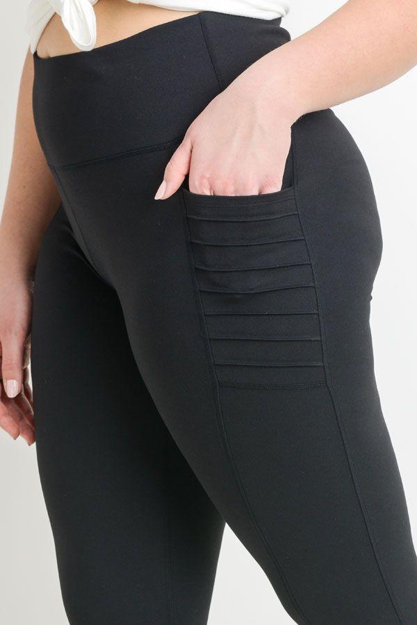 High Waisted Ribbed Leggings With Pockets