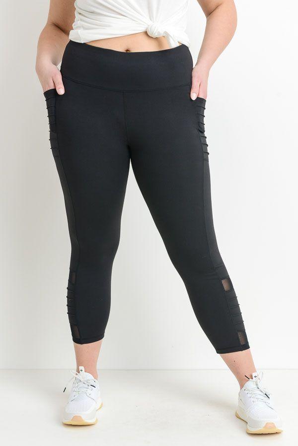High Waisted Ribbed Leggings With Pockets