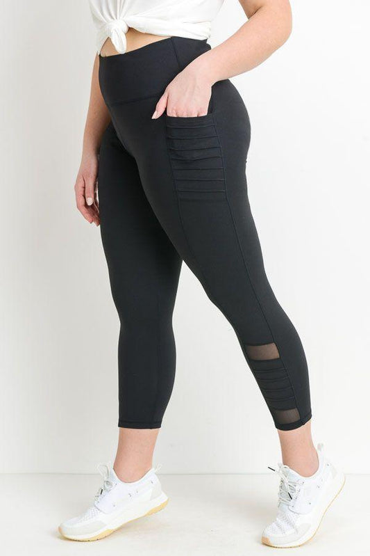 High Waisted Ribbed Leggings With Pockets