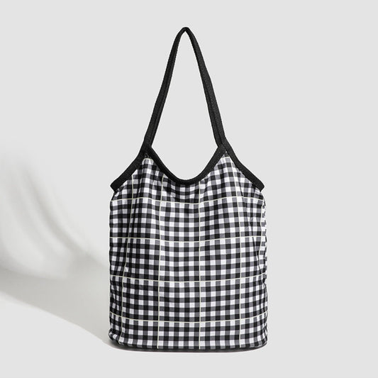 canvas plaid hobo bag