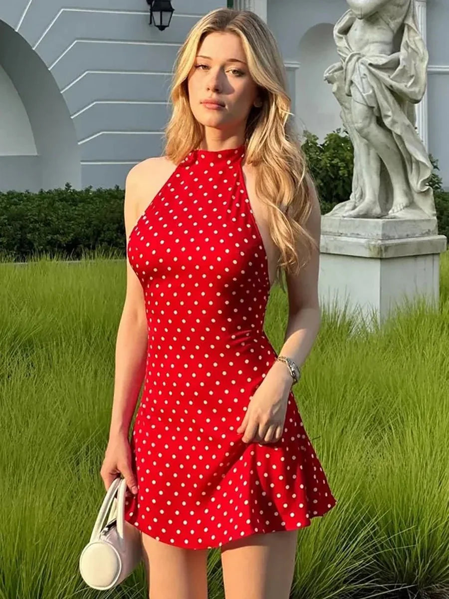 Cheryl Dot Printed A-Line Dress