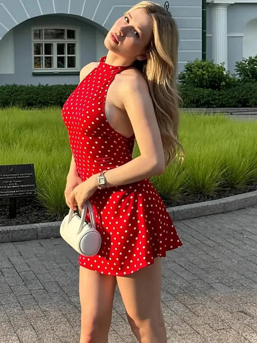Cheryl Dot Printed A-Line Dress