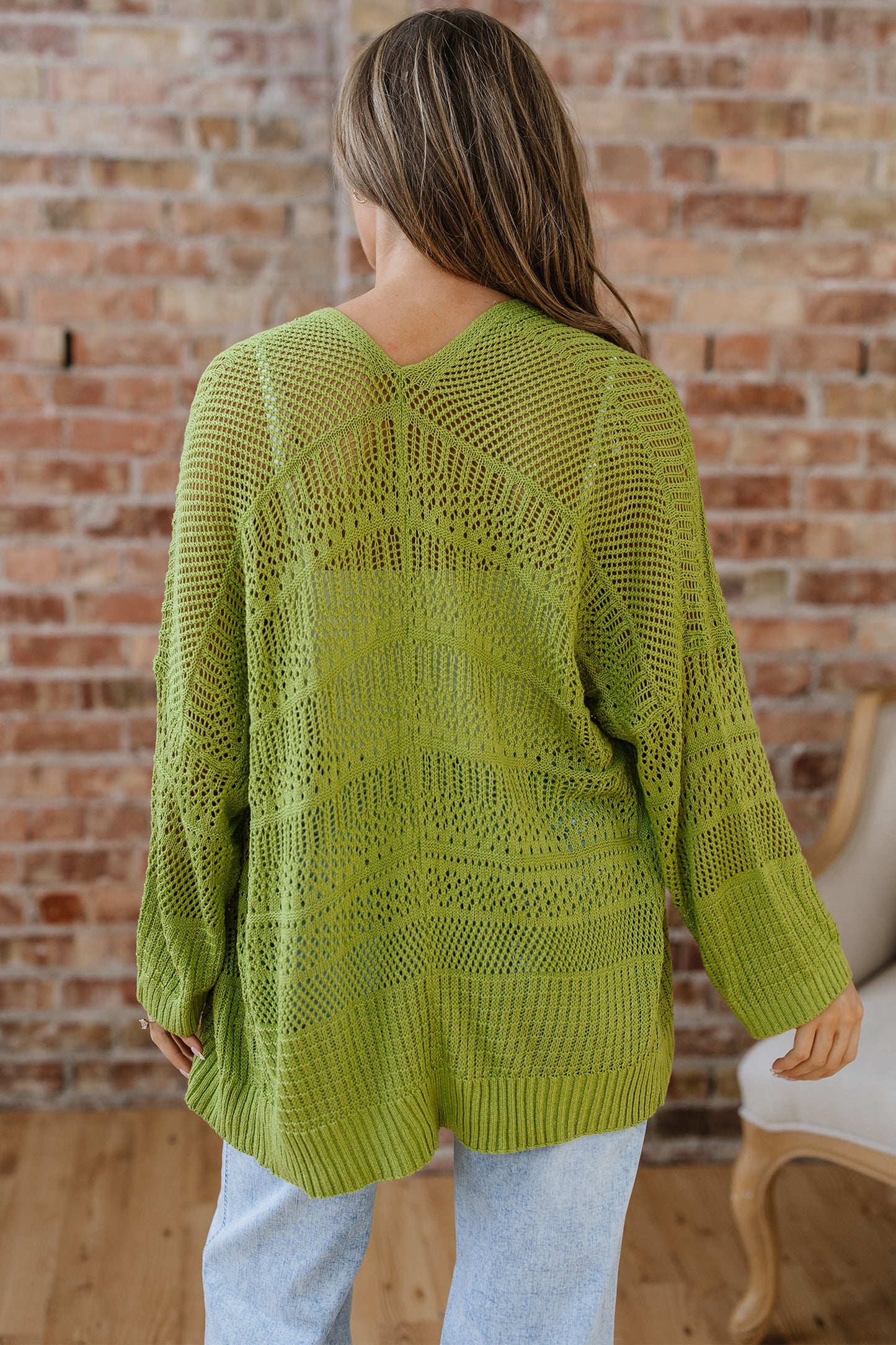 Whitley Crochet Knit Open Cardigan
