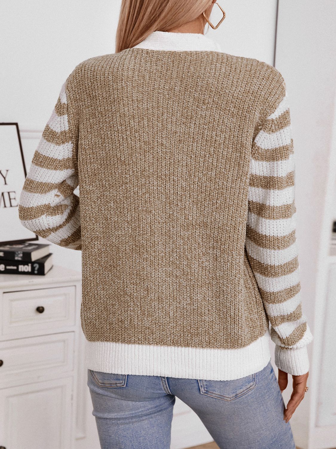 Striped Long Sleeve Cardigan