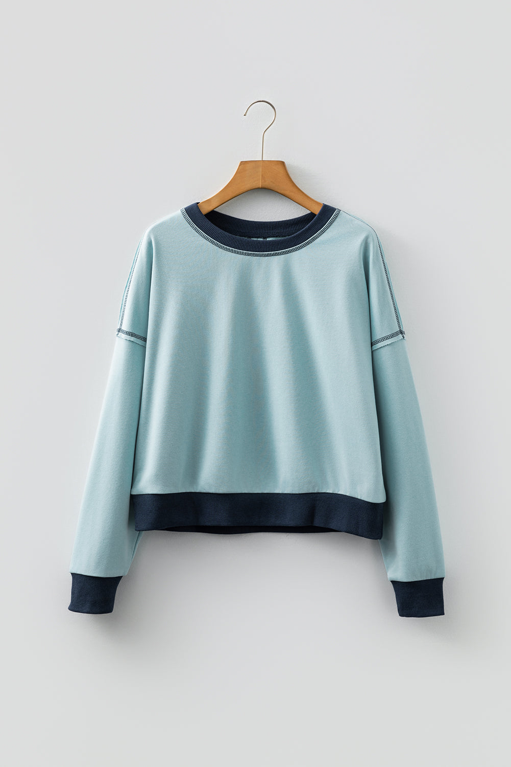 Colorblock Patchwork Long Sleeve Crewneck Sweatshirt
