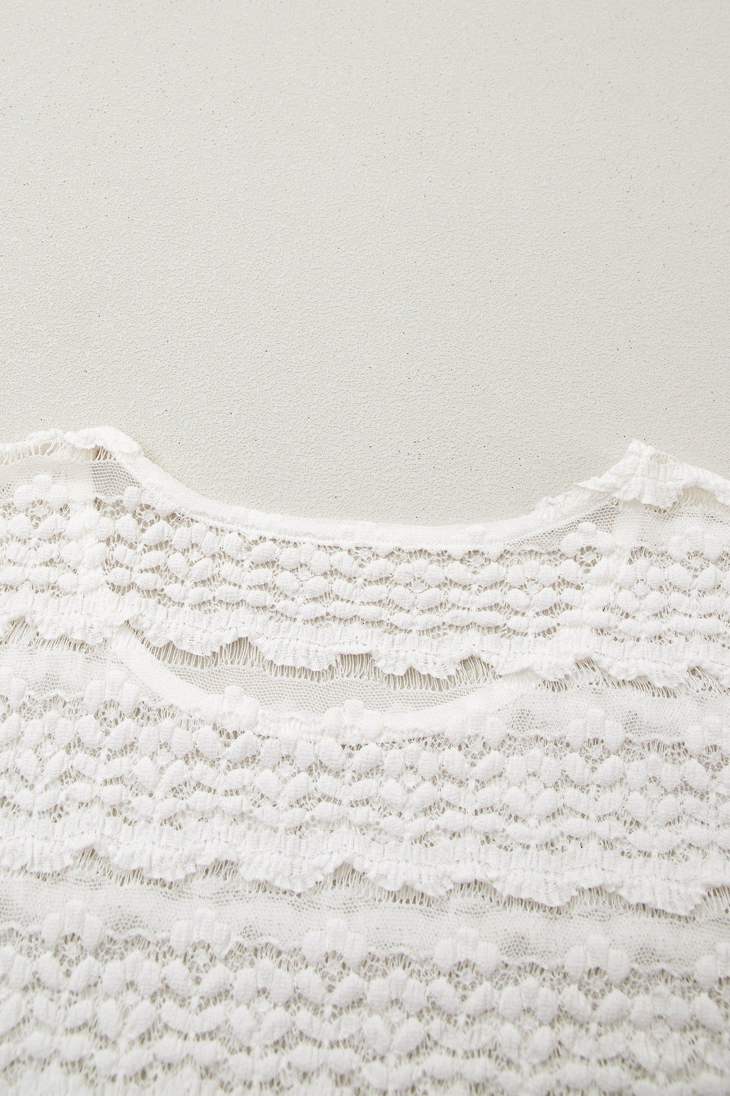 White Sheer Lace Short Sleeve Top