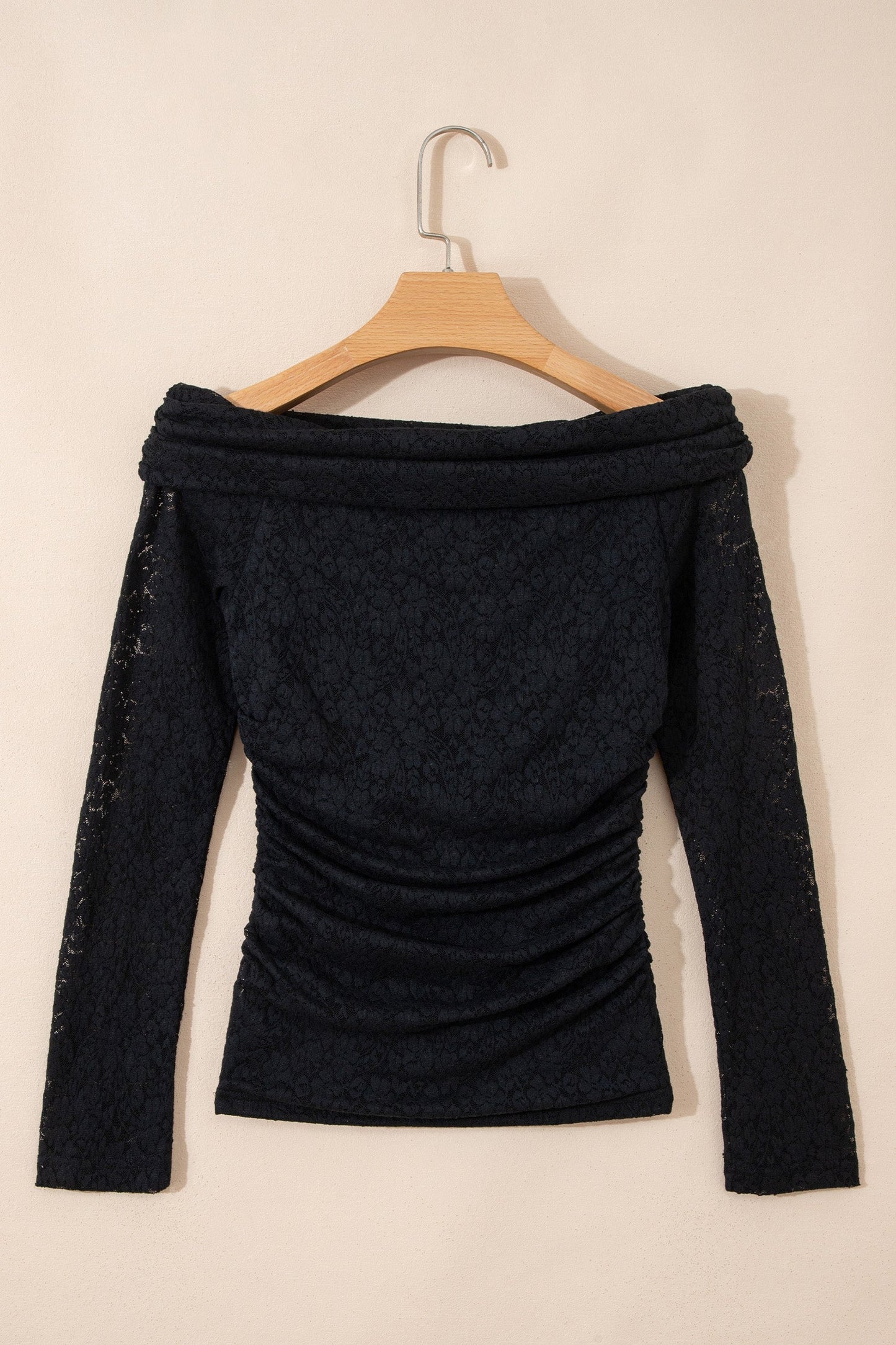 Floral Lace Off Shoulder Long Sleeve Top