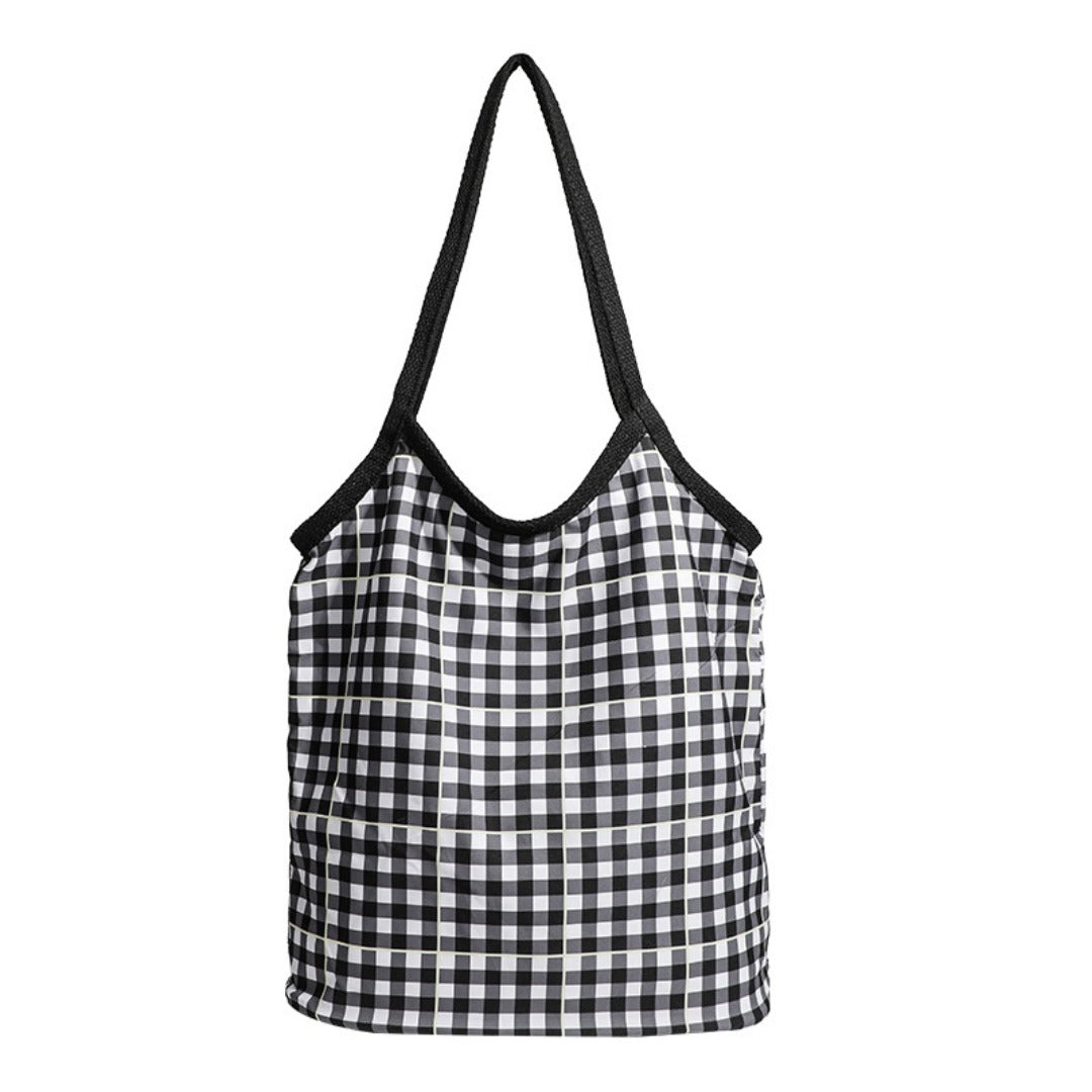 canvas plaid hobo bag