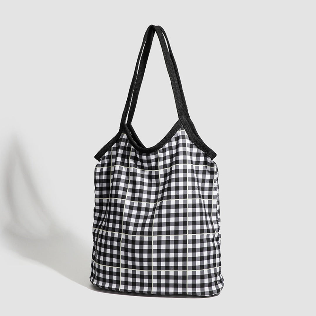 canvas plaid hobo bag