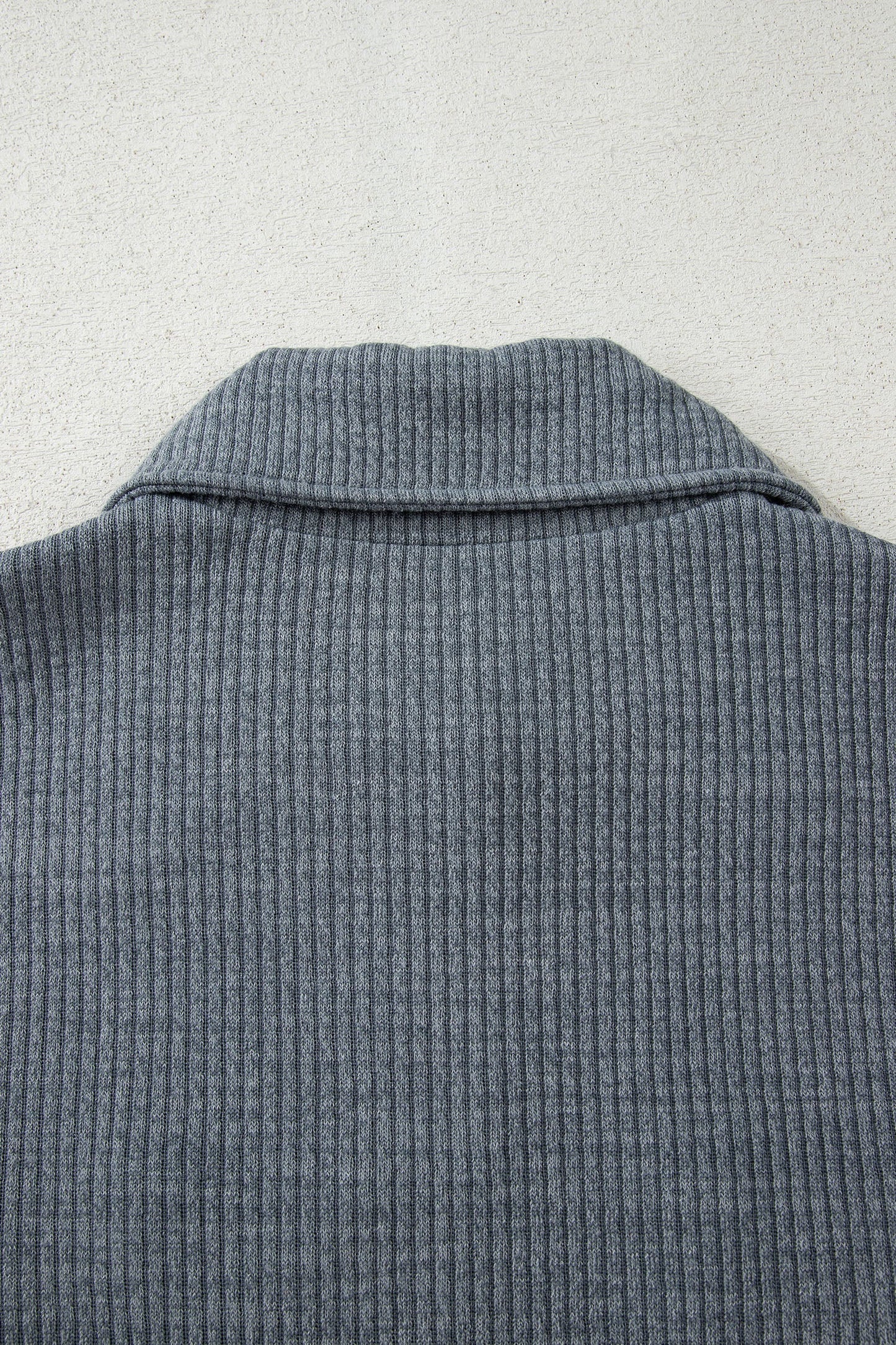 Ribbed Knit Flap Pocket Button-Up Shacket