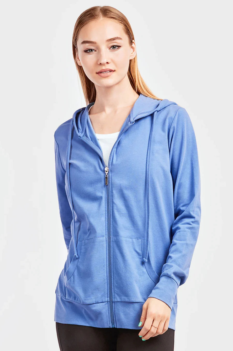 Sofra Ladies Single Jersey Zip-Up Hoodie Jacket