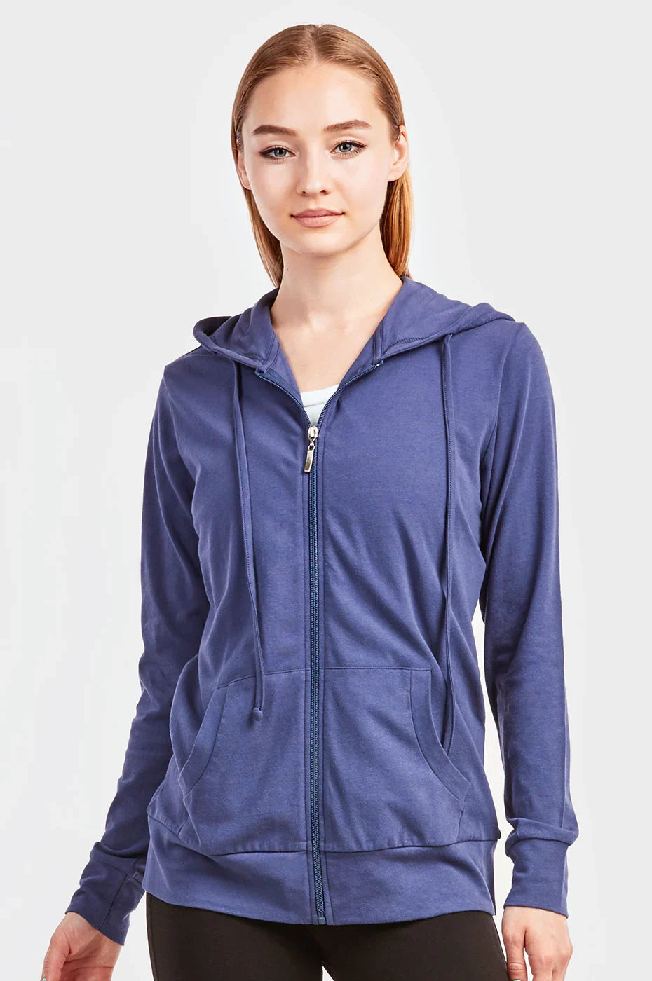 Sofra Ladies Single Jersey Zip-Up Hoodie Jacket