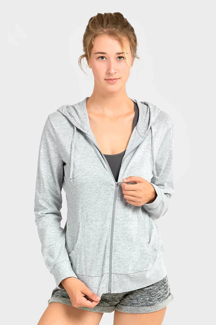 Sofra Ladies Single Jersey Zip-Up Hoodie Jacket