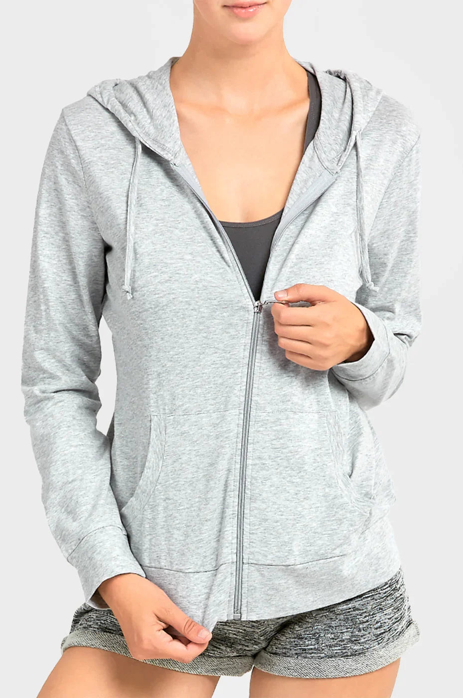 Sofra Ladies Single Jersey Zip-Up Hoodie Jacket