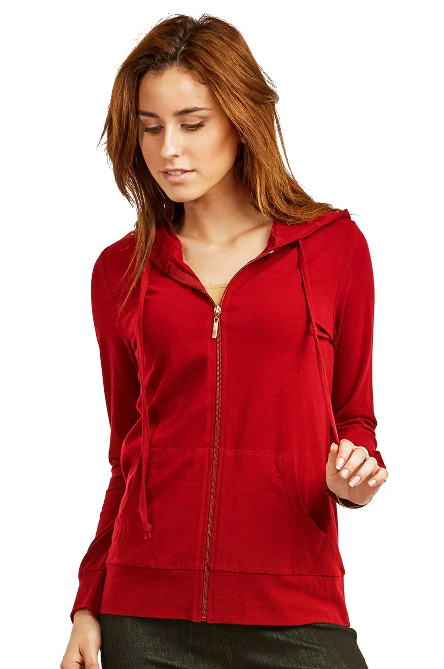 Sofra Ladies Single Jersey Zip-Up Hoodie Jacket