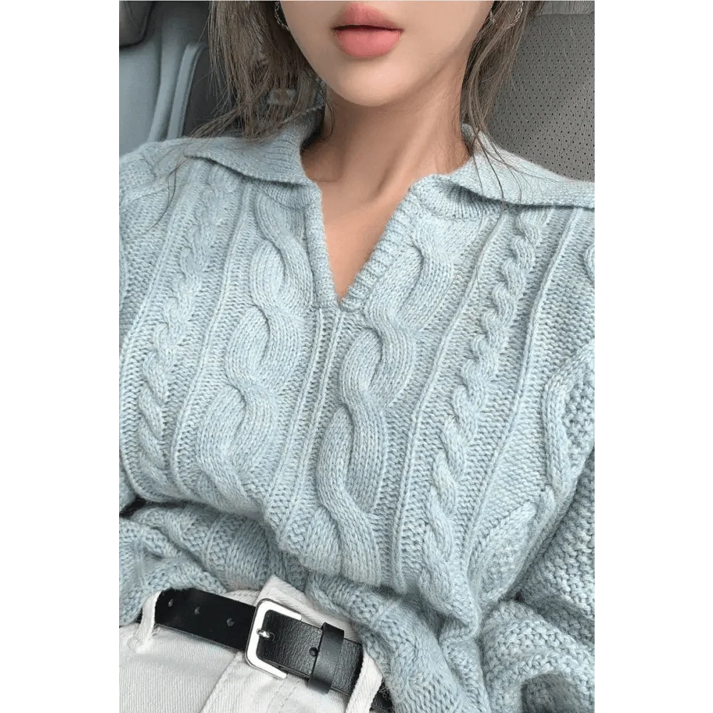 Autumn Turn-down Collar Sweater