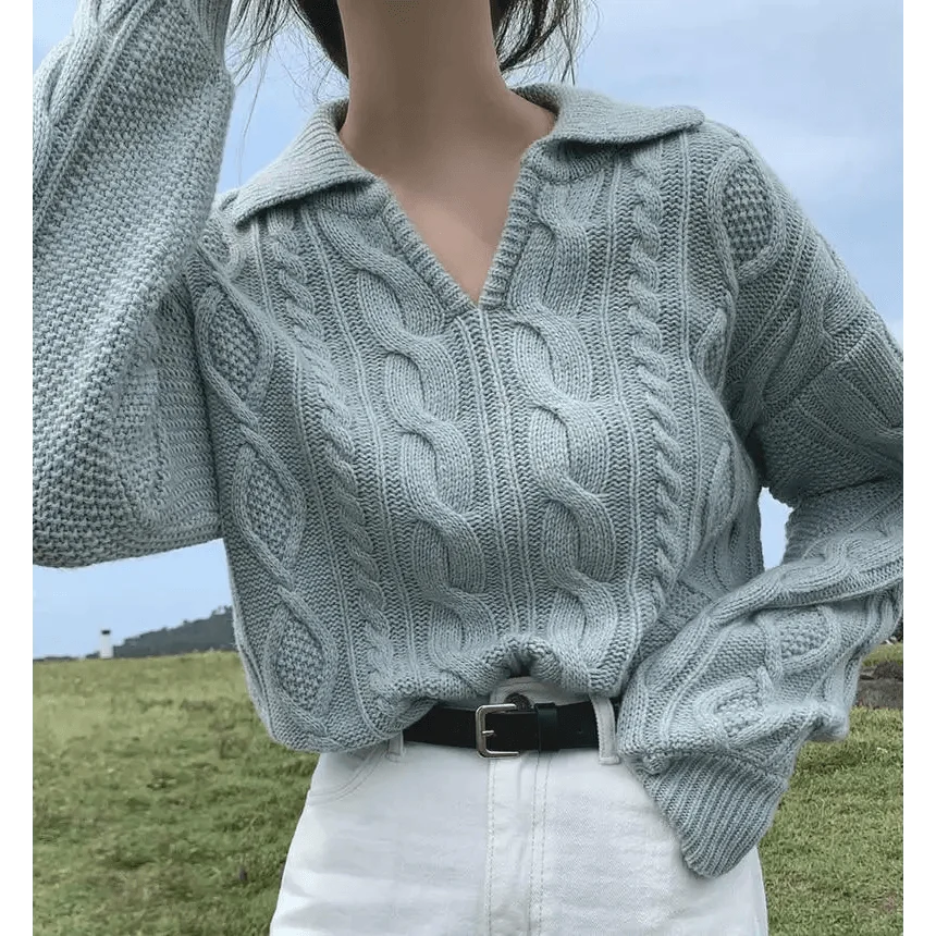 Autumn Turn-down Collar Sweater