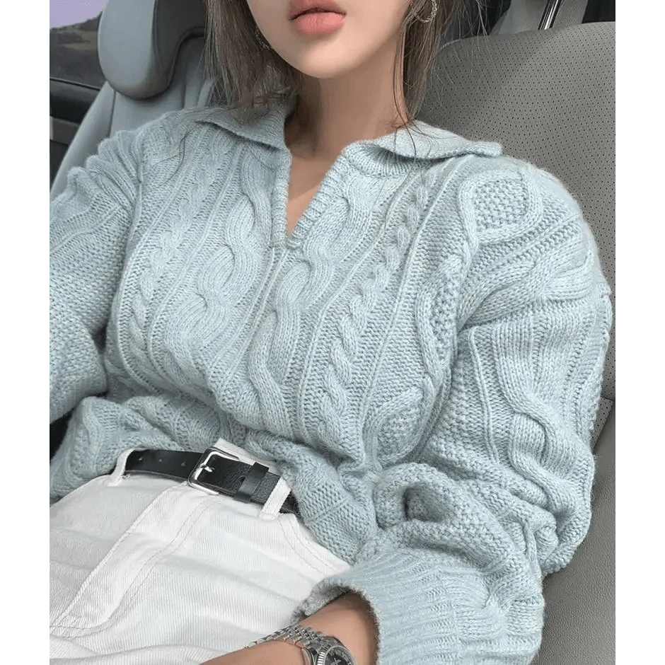 Autumn Turn-down Collar Sweater