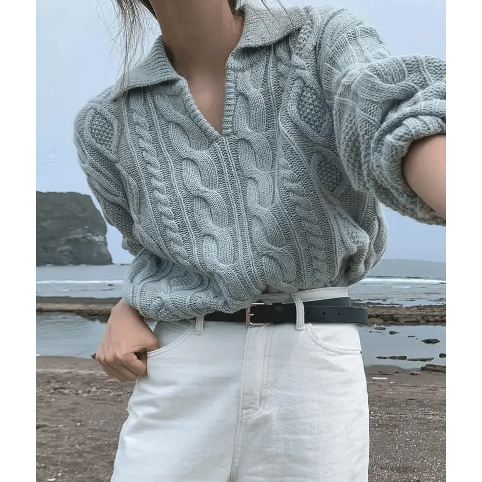 Autumn Turn-down Collar Sweater