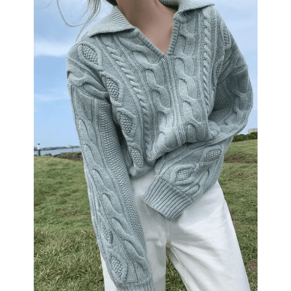 Autumn Turn-down Collar Sweater