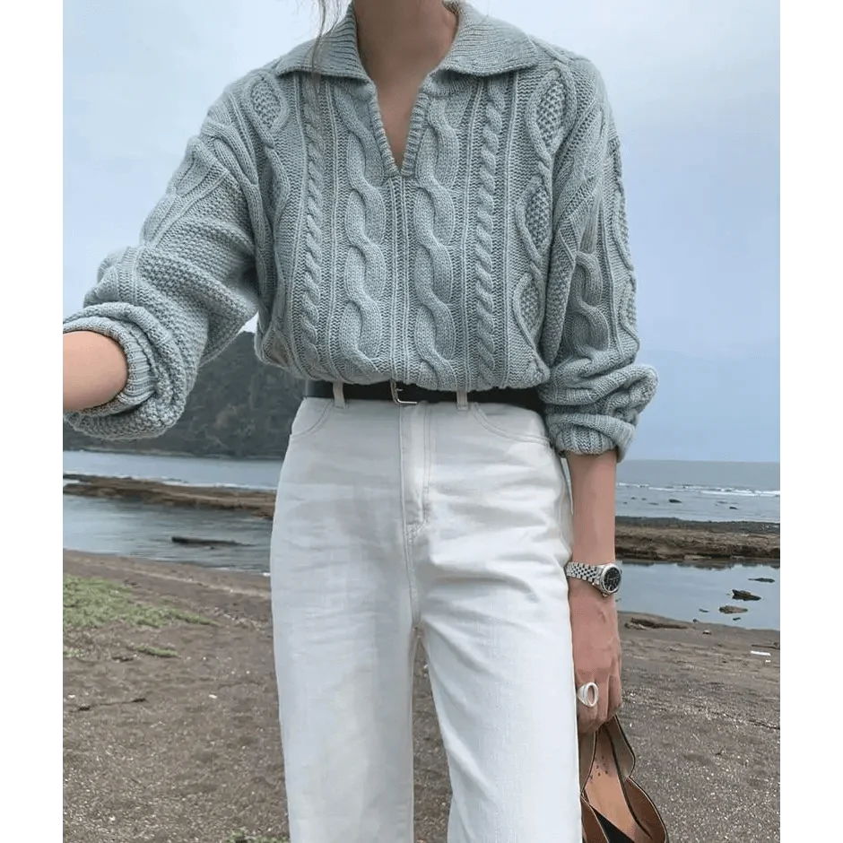 Autumn Turn-down Collar Sweater
