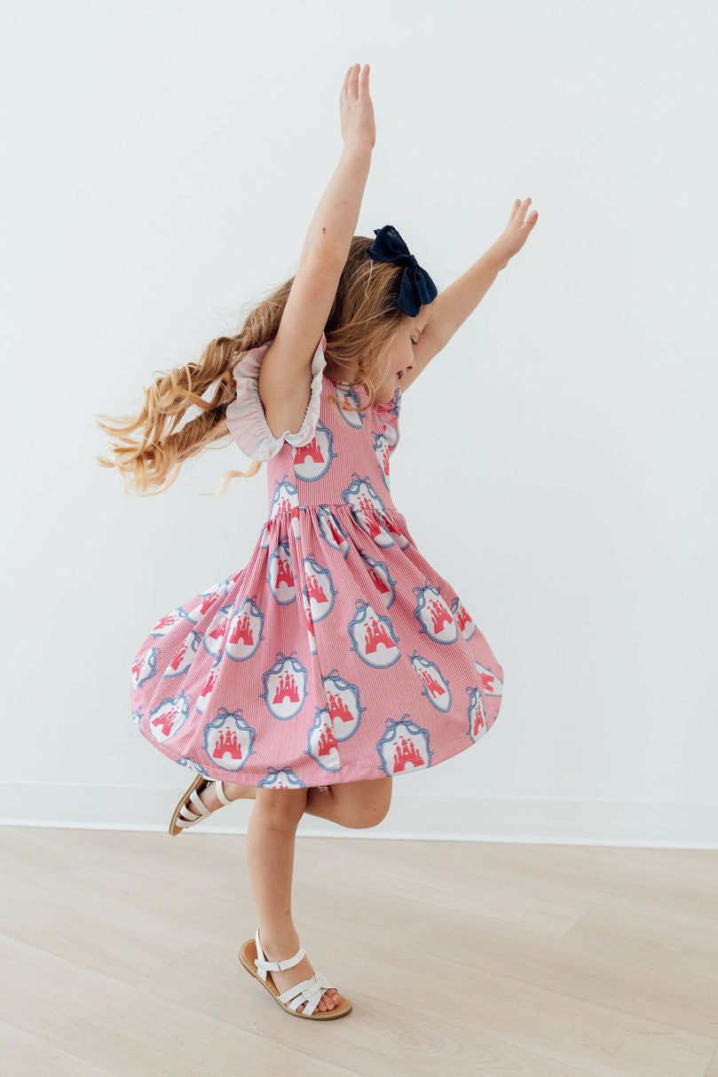 Once Upon a Castle Flutter Sleeve Twirl Dress