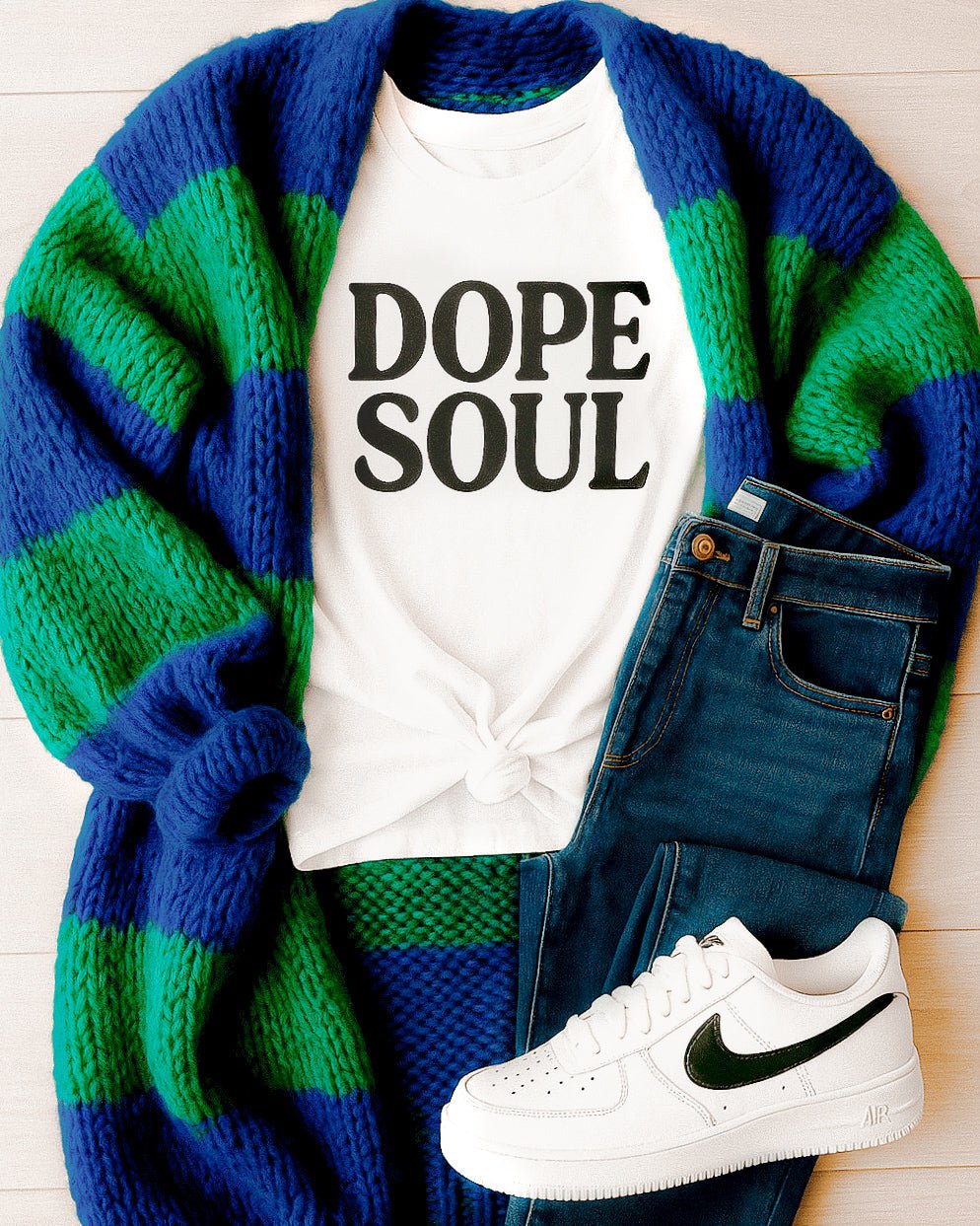 Oversized Chunky Striped Balloon Sleeve Cardigan