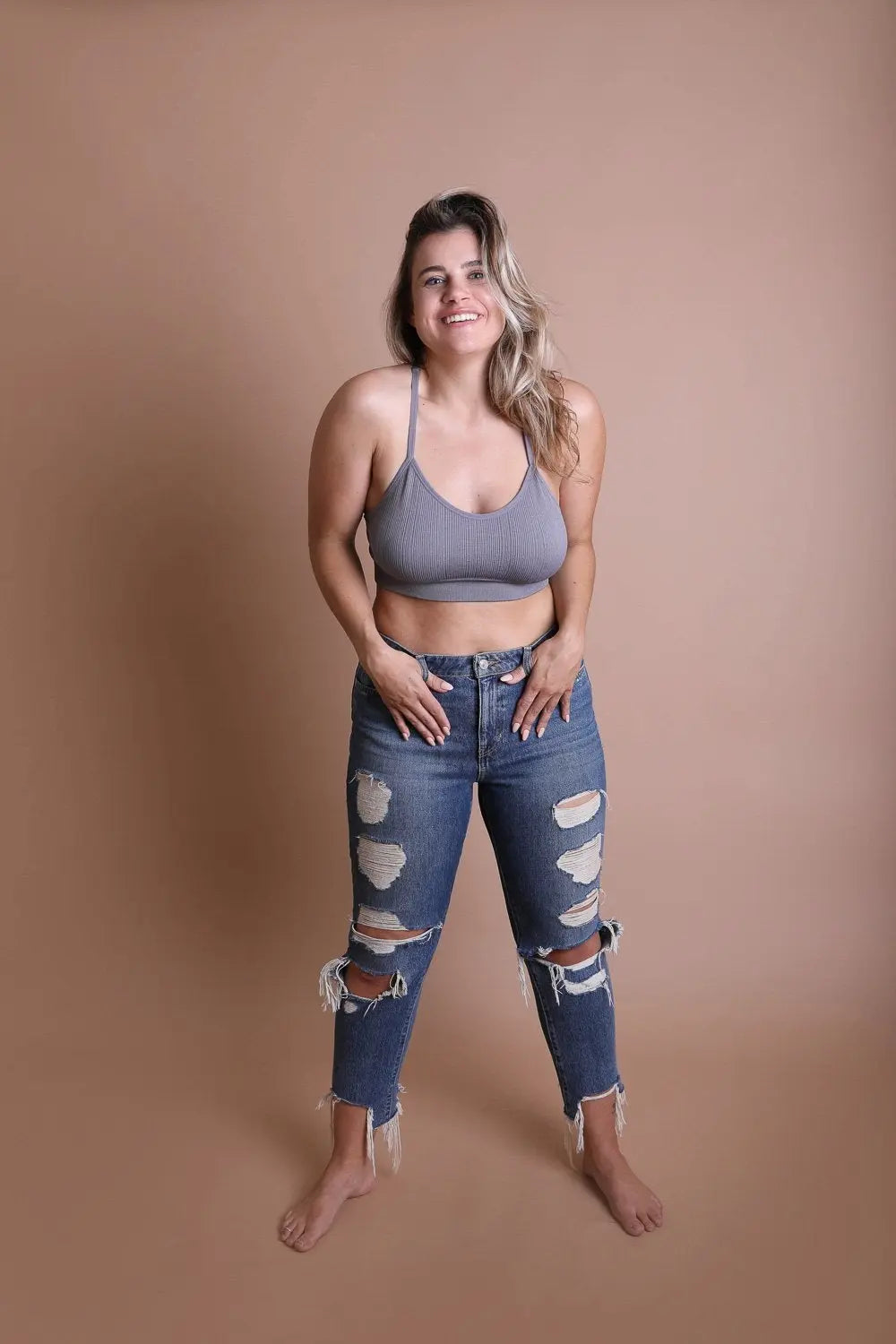 Tattoo Back Bralette – Seamless Design with Mesh Detail