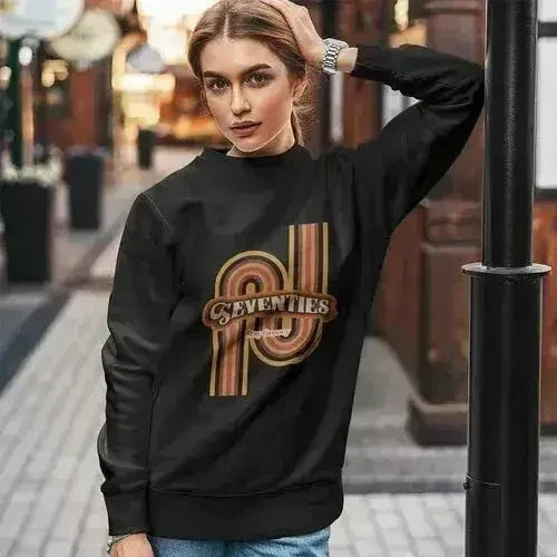 70's Retro Sweatshirt - Vintage Loose Fit Crewneck