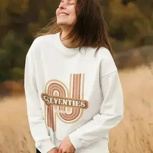 70's Retro Sweatshirt - Vintage Loose Fit Crewneck