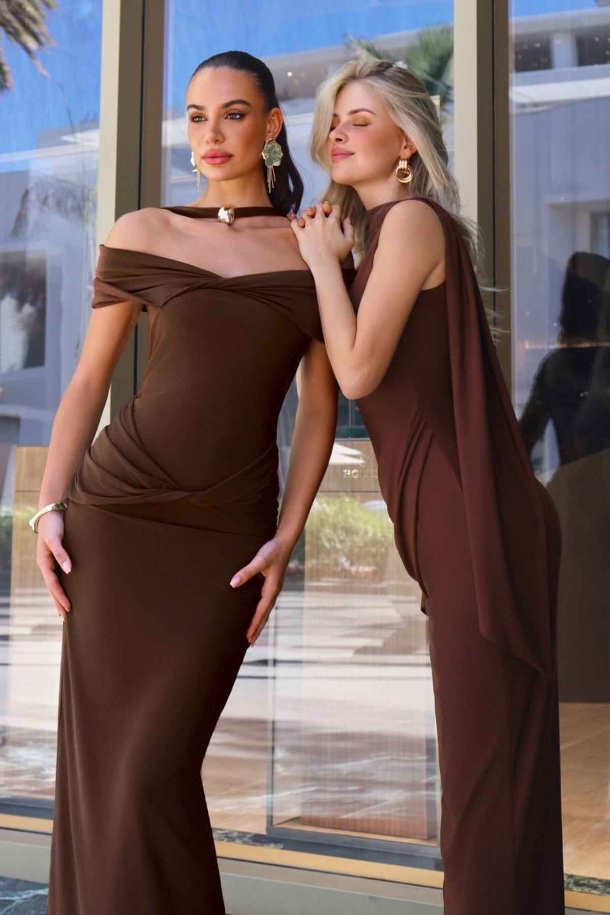Off the Shoulder Halter Strap Fitted Stretch Dress
