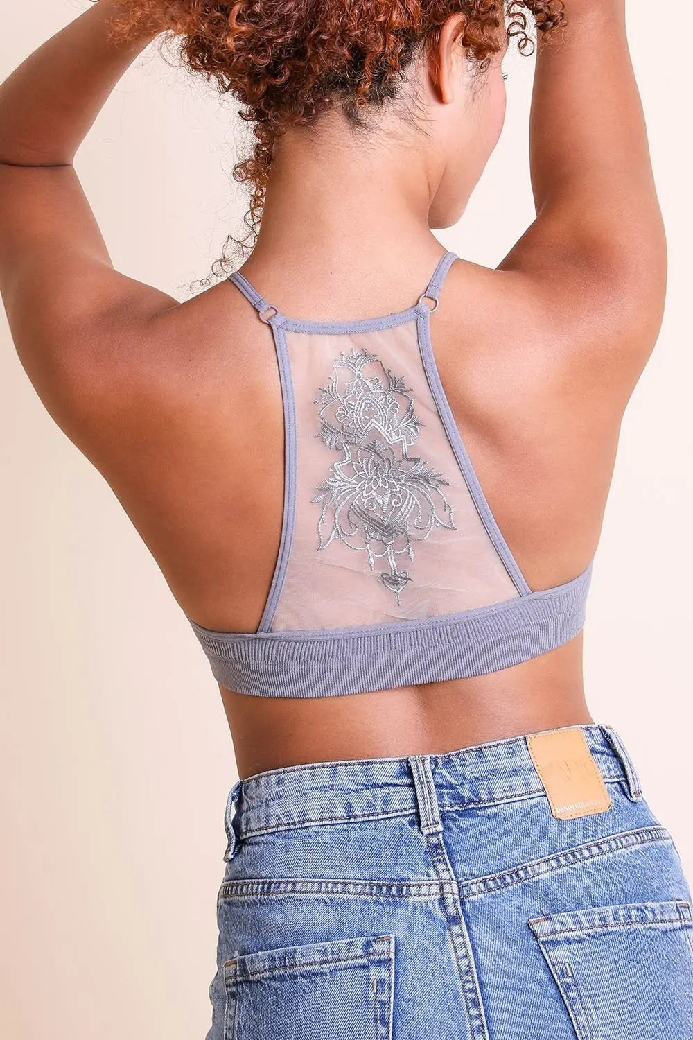 Tattoo Back Bralette – Seamless Design with Mesh Detail